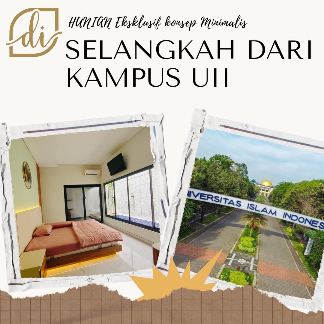 HUNIAN EKSKLUSIF SELANGKAH DARI UII DENGAN KONSEP MINIMALIS MODERN DAN PRIVATE POOL